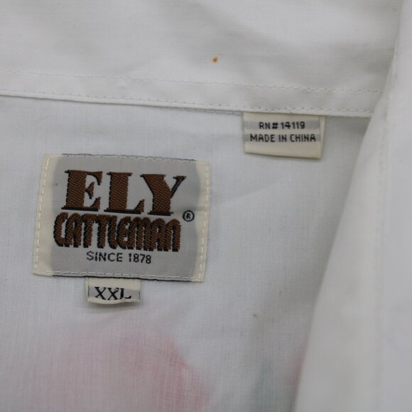 Western Shirt - Stitched Rose Pattern by Ely Gentlemen - Men's 2XL - Picture 12 of 12